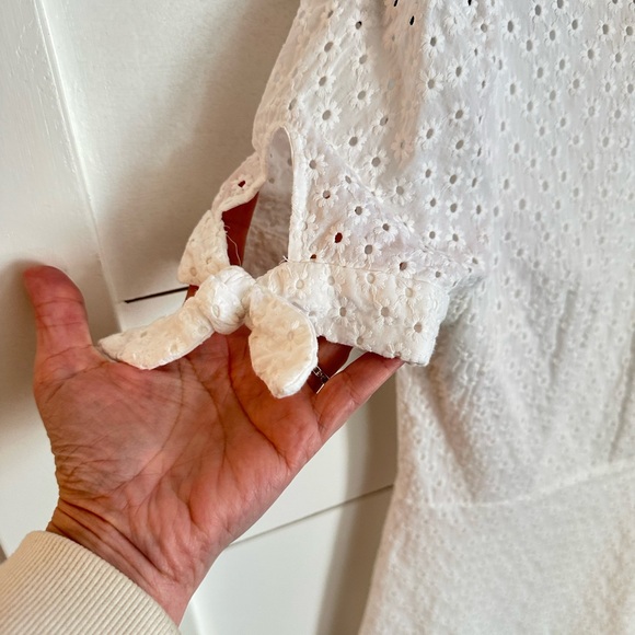 GAL MEETS GLAM 4 Judith white eyelet 100% cotton cottagecore side zip midi dress - Picture 7 of 16